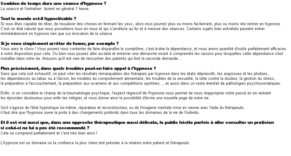 hypnose, troubles, thérapies